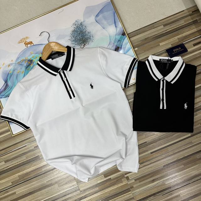 新款上新 独家爆款推荐2025新款Ralph Lauren拉夫劳伦保罗三粒扣胸前刺绣小标拼接拼色男女情侣同款翻领Polo衫短袖 专柜同步64支定制级别双重水洗珠