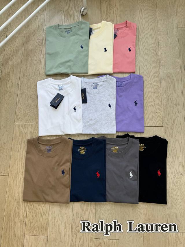 Ralph Lauren 拉夫劳伦 25Ss 基础爆款小马刺绣短袖圆领情侣款T恤 小红书热门爆款，明星网红同款穿搭，男女日常通勤穿搭必备单品！ 高品质260克高