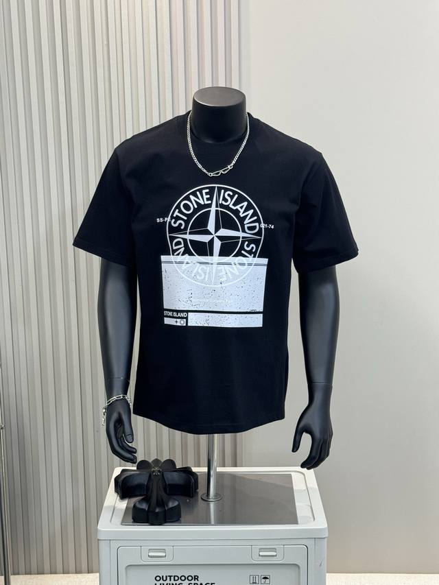 Stone Island 石头岛 25Ss胸前罗盘印花男女情侣短袖T恤 小红书热门爆款，明星网红同款穿搭，男女日常通勤穿搭必备单品！ 高品质260克高克重双纱面