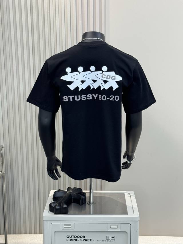 Stussy 斯图西 25Ss后背滑板印花男女情侣短袖T恤 小红书热门爆款，明星网红同款穿搭，男女日常通勤穿搭必备单品！ 高品质260克高克重双纱面料，亲肤透气