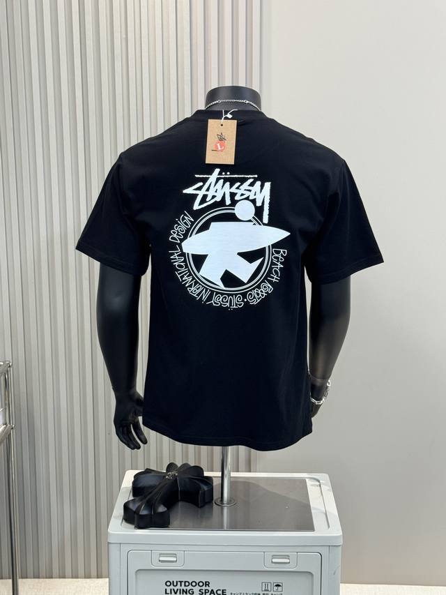 Stussy 斯图西 25Ss后背字母滑板印花男女情侣短袖T恤 小红书热门爆款，明星网红同款穿搭，男女日常通勤穿搭必备单品！ 高品质260克高克重双纱面料，亲肤