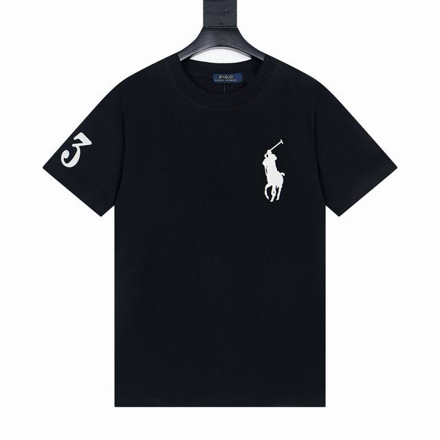 Polo Ralph Lauren 拉夫劳伦 基础大马刺绣Logo Big Pony Polo衫 T恤短袖 黑色 藏青 白色 原版面料100%纯棉，胸口进口刺绣