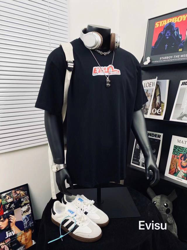 Evisu 福神高版本海报大M印花男女休闲短袖T恤 不得不推荐一款非常受欢迎的硬货！280克双纱面料 有型 更有质感 夏季你需要这样一件超百搭的T恤看品质无敌、