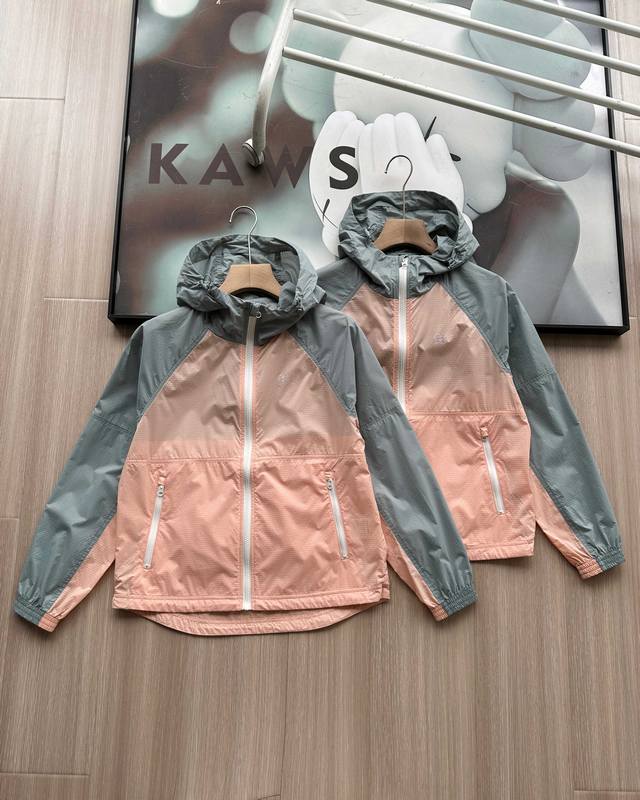 春夏新款女士风衣！Kolon Sport可隆女子Wind K防泼水运动撞色登山露营夹克外套上衣！可隆女连帽风衣薄款 可当防晒 夏新款Wind K撞色防风夹克防泼