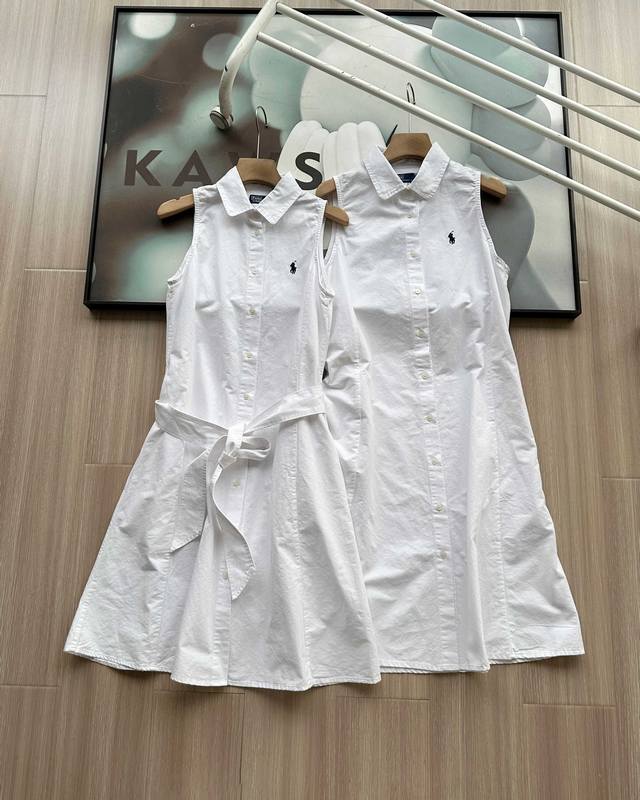 原单品质扫码入官网细节满满种草Polo 拉夫劳伦 夏日白月光 拉夫战马衬衣裙 拉夫劳伦刺绣战马衬衣长裙，收腰A字下摆设计，优雅感直接拉满 一眼心动的连衣裙 简单