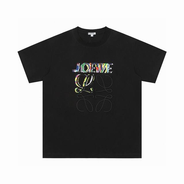 顶级代工品质 Loewe 罗意威25Ss 彩色印花刺绣Logo短袖T恤 不需要所谓烂大街的华丽文案 主打品质 - 面料经过2次高温缩水固色 不变形不缩水不起球