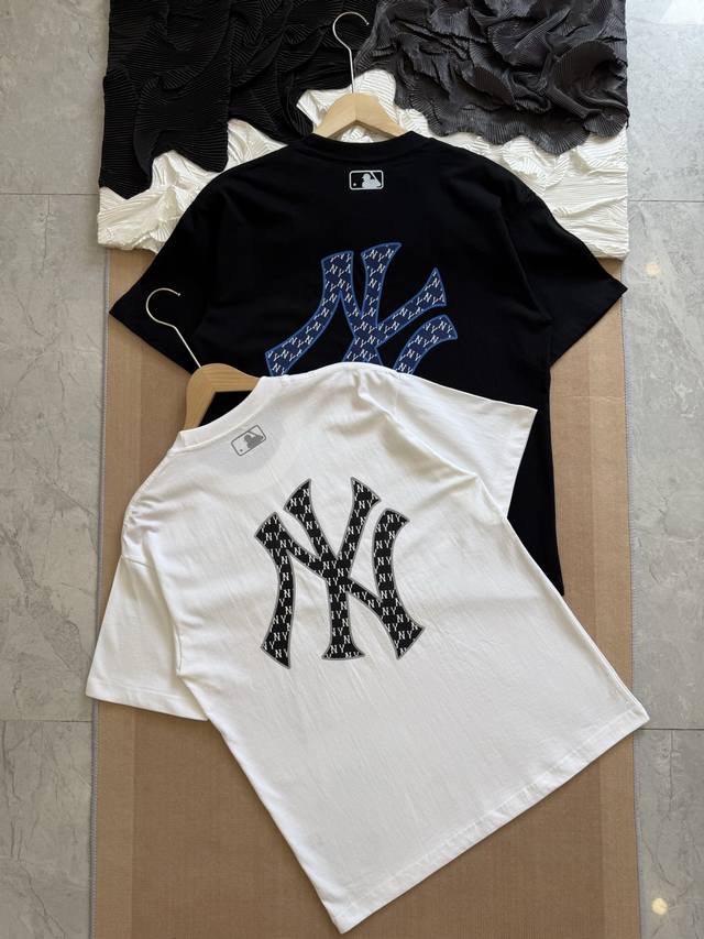 尺码S到3Xl Mlb经典基础款满印字母Logo情侣款短袖T恤，你值得拥有绝佳夏季穿搭必备单品 经典百搭永不过时系列，男女同款 情侣可搭 甄选纯棉260G双纱面