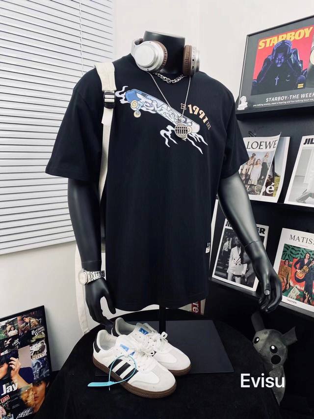 Evisu 福神高版本智慧之轮达摩印花男女休闲短袖T恤 不得不推荐一款非常受欢迎的硬货！280克双纱面料 有型 更有质感 夏季你需要这样一件超百搭的T恤看品质无