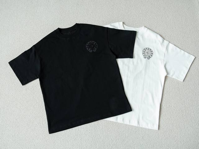 顶级Tee 强势上新 Chrome Hearts S S25 珍珠罗盘马蹄标识圆领短袖T恤 货号：5162 - 颜色： 黑色 白色 - 尺码： S M L Xl