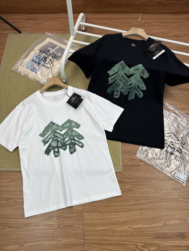Kolon Sport可隆男女同款25Ss户外运动吸汗透气纯色时尚百搭宽松休闲前后背印花Logo短袖T恤 专为运动爱好者打造的可隆短袖，是你挥洒汗水时的绝佳伙伴