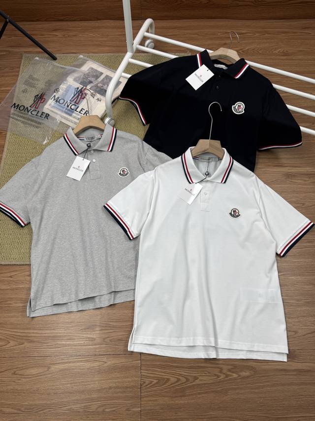 Moncler 蒙口胸前经典小徽标图标Polo衫短袖T恤 Zp品质1:1打版 全套原版 一线品牌代工厂P出品 衣领袖口罗纹采用进口纱线织造 220克丝光珠地棉