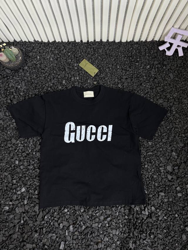 Gucci 古驰 纯色图案字母Logo印花圆领宽松休闲短袖T恤上衣 - 原版面料 高版本 高品质 网红明星同款 原版定制面料 胸前Logo标识 定制定染 手感非