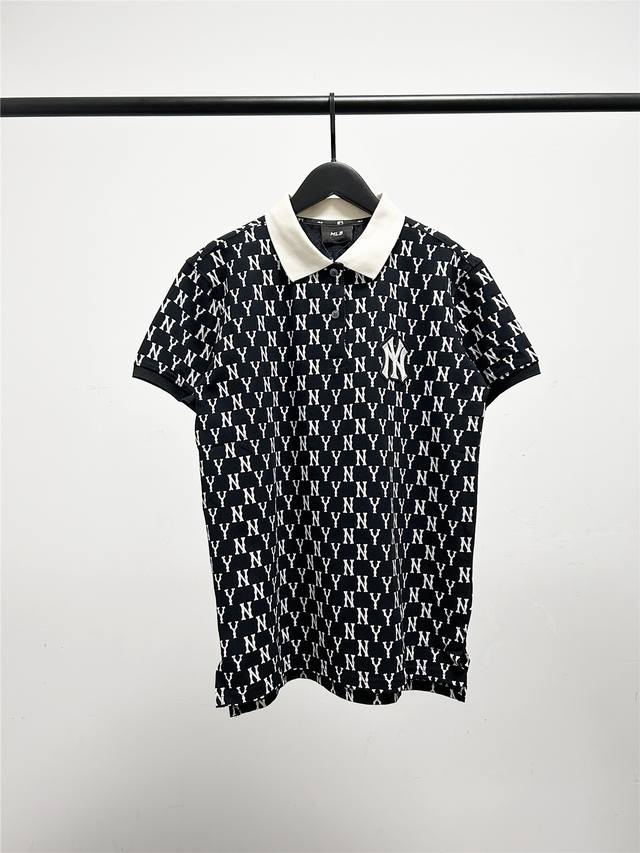 高版本，Mlb柜子新款满印Polo衫！三标齐全，三吊卡，原厂包装！！高端品质 Mlb Ny 刺绣Logo满印Polo衫 情侣圆领短袖高端品质 专柜1：1同步发售