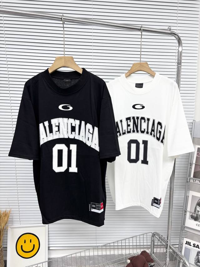 高品质］巴黎世家Balancega Ss25 Basketball系列 字母印花圆领短袖T恤25款 01球衣刺绣短袖T袖 四色齐发 原版开发定织面料工艺洗水处理