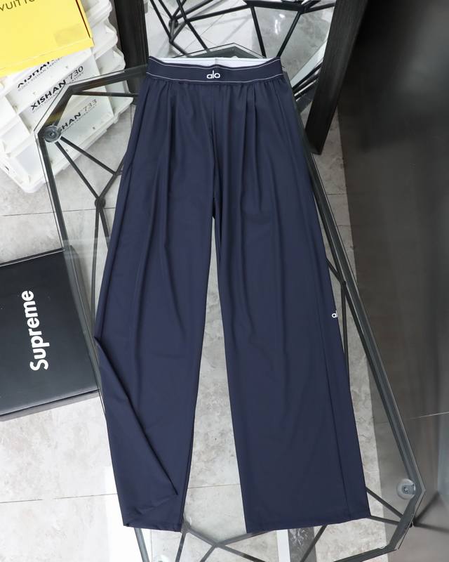 供 Alo Yoga Suit Up Trouser 女士25夏款速干梭织腰封阔腿裤 神裤 - 定制高弹品B1171牌腰封 - 腰带专业无缝处理 平整不扎身不勒