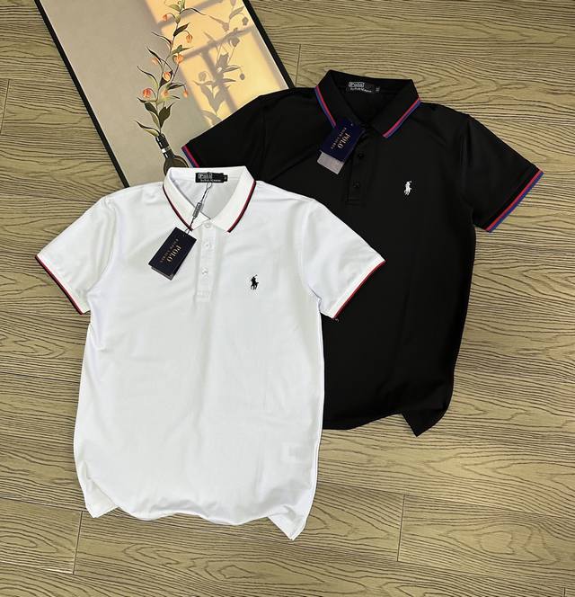 新款上新 限量款爆款推荐2025新款Ralph Lauren拉夫劳伦保罗大马标刺三粒扣胸前刺绣小标翻领Polo衫短袖 专柜同步64支定制级别双重水洗珠地棉网眼，