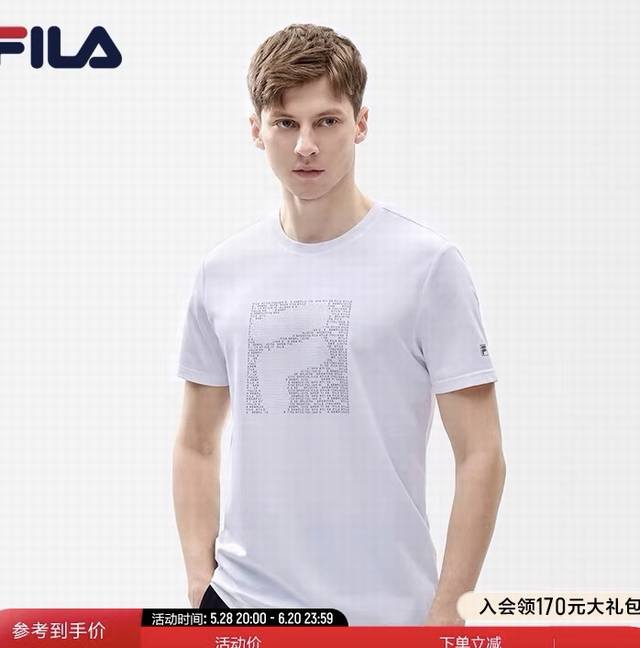 黄景瑜同款Fila斐乐男子短袖T恤夏季百搭运动短T休闲T恤！ 本波段灵感来源于现代艺术博物馆一马莱特美术馆里的雕塑花园、镶嵌壁画等元素并结合服装面料特性，特殊工