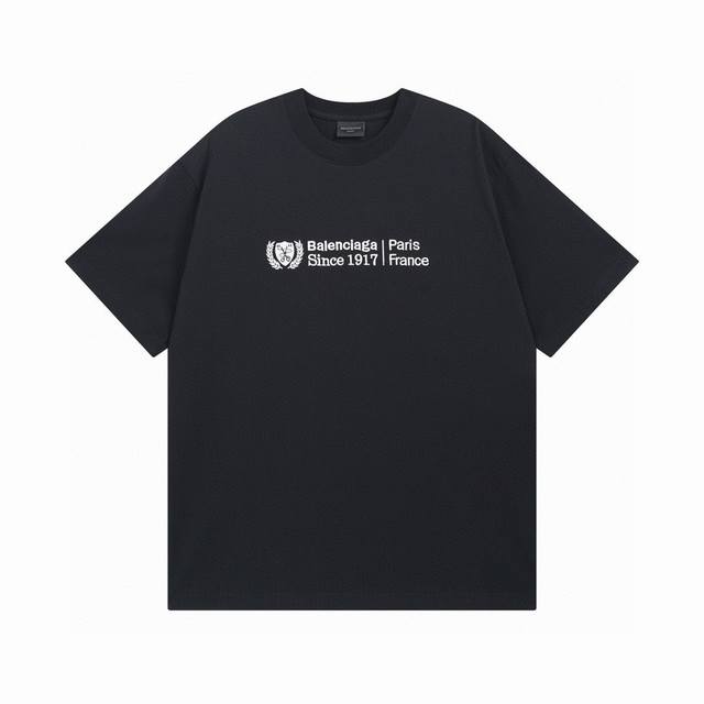 Balenciaga 巴黎世家2025 Ss 前面麦穗剪刀徽章刺绣短袖T恤 本市场No.1的质量 真正天花板品质 全部原版开发注意细节图 避免被盗图商家混发 正