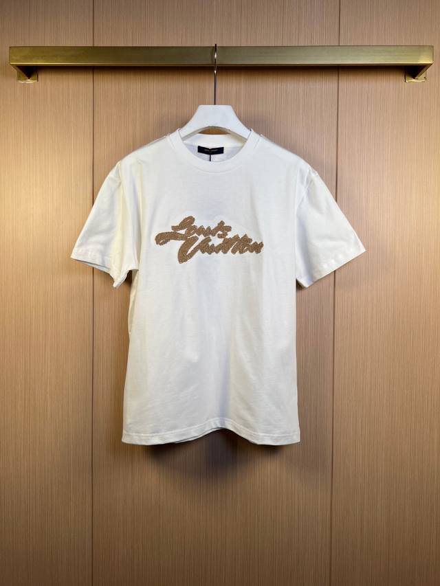 Lv 25Ss夏季新款 拉菲标识刺绣短袖T恤 尺寸：Xs-L
