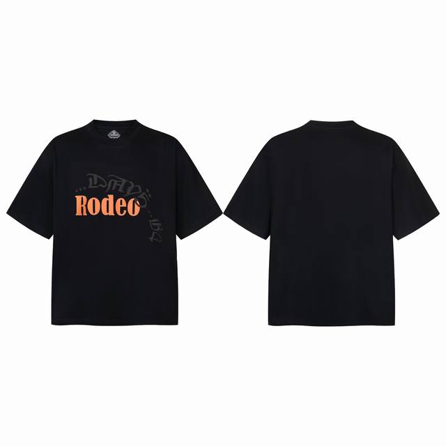 Tr02 Travis Scott Fw24Xrodeoxs Der发泡印花三方联名复古短袖T恤 小领口设计 热固油墨印花 高街复古重磅Vintage短袖 尺码