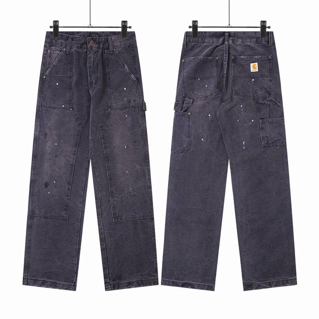 8178 Carhartt Wip 卡哈特工装双膝裤伐木裤泼墨水洗做旧磨破Cleanfit工装宽松直筒长裤B01Vibe风 卡哈特Vintage牛仔裤B01非常