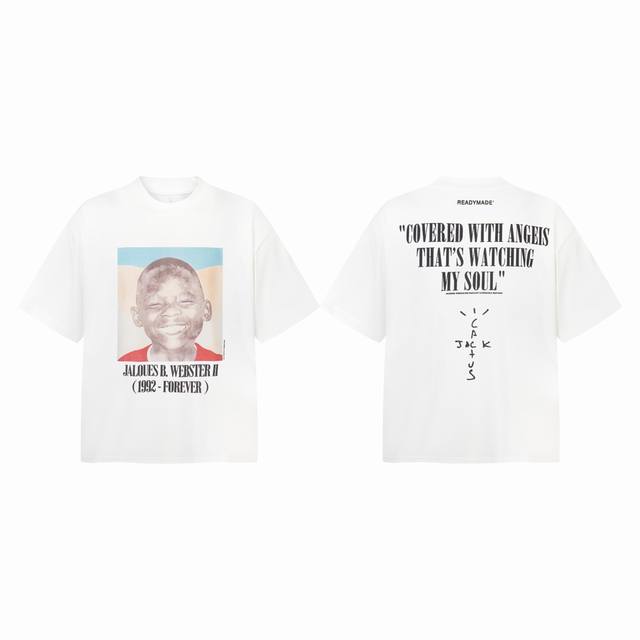 Tr11 Travis Scott Cactus Jack X Readymade 联名款 童年照片复古短袖T恤 小领口设计 热固油墨印花 高街复古重磅Vint