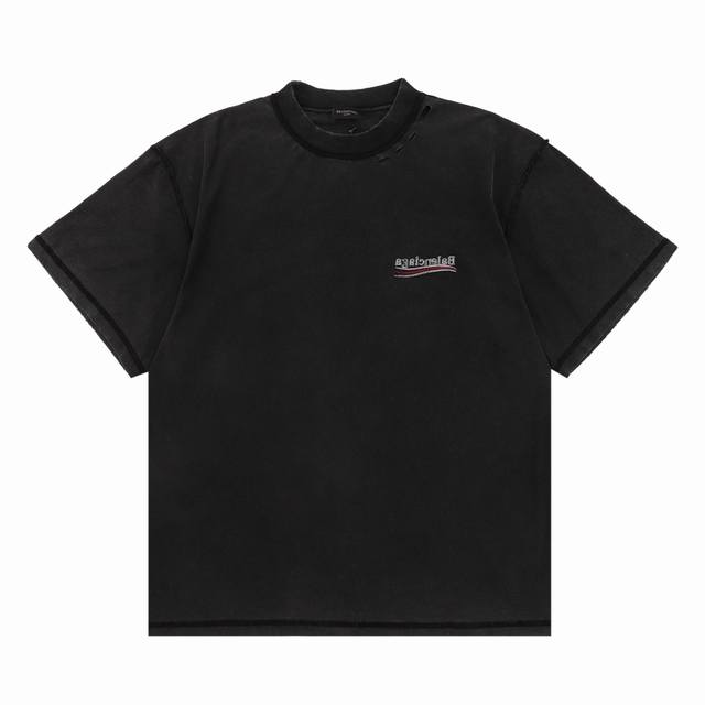 Balenciaga 巴黎世家 双面反转水洗可乐短袖T恤 尺码：Xs-L