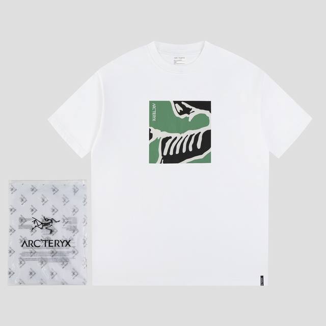 始祖鸟Ayc Teryx 款号F707-2 Fw短袖T恤 小鸟字母Logo印花 高端32S双纱280克面料 重磅面料 定制拉架罗纹同缸同染 三标齐全 男女同款