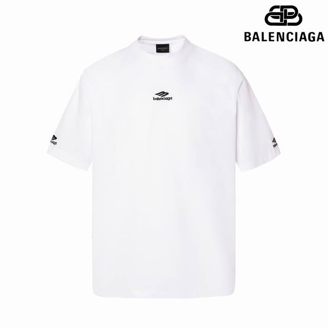 9172# 细节图 顶级版本 Balencia*Ga 官网品质 巴黎新款滑雪系列3M经典Logo刺绣短袖T恤 Os版型 宽松落肩 男女同款 面料：280克100