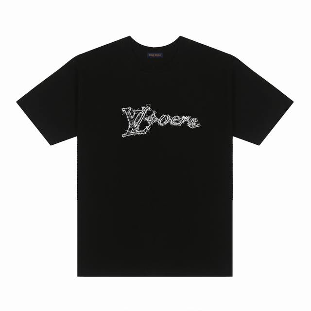 Louis Vuitton*路易威登 Lv前后刺绣倒写短袖T恤 定制280克32支全棉双纱紧密爽滑面料 布面干净 布纹清晰 手感非常细腻扎实 更加力挺 舒适透气