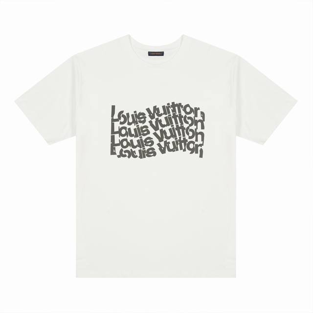 Louis Vuitton*路易威登 Lv特色前后印花字母设计短袖T恤 定制280克32支全棉双纱紧密爽滑面料 布面干净 布纹清晰 手感非常细腻扎实 更加力挺