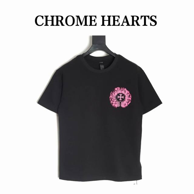 Chrome Hearts 克罗心 模糊马蹄短袖T恤 采用直喷进口机器印花 五金辅料均开磨定制 正确配置 黑色2025克罗心正品包装 280克定制定染双纱棉 版