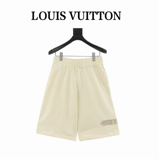 Louis Vuitton 路易威登 贴布徽标短裤 原版6700购入，面料采用420G全棉鱼鳞毛圈面料制成，灰白色布料，订染，定制绣花粗绳。粗绳1000码起订量