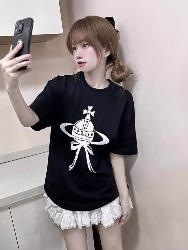 Vivi87# 独家款 Vivienne West Wood 西太后 薇薇安 手绘蝴蝶结印花短袖 年顶流爆款 无需多言 直接开细节 5590元Yb开模 正确锁边