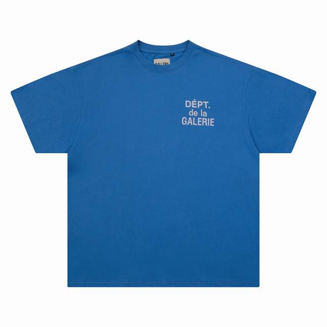 648#Gallery Dept新款经典基础款法文字母Logo基础标语圆领短袖T恤纯棉Tee 宝蓝色 红色 湖水蓝色 杏印蓝色 杏印黑色 S～Xl