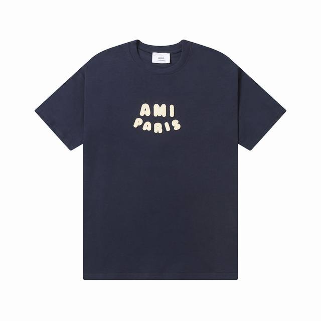 款号：607 Ami春夏短袖系列~ 重磅厚实高克重 100%双纱棉270克重 定制章仔 高度还原官网正确版 细节到位 质量过关 支持对比 S-Xl 四个码数 颜