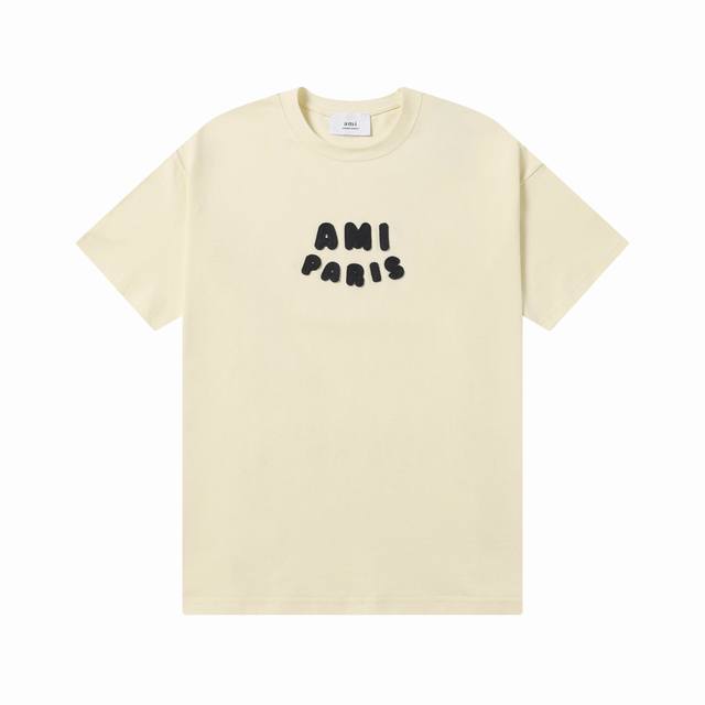 款号：607 Ami春夏短袖系列~ 重磅厚实高克重 100%双纱棉270克重 定制章仔 高度还原官网正确版 细节到位 质量过关 支持对比 S-Xl 四个码数 颜