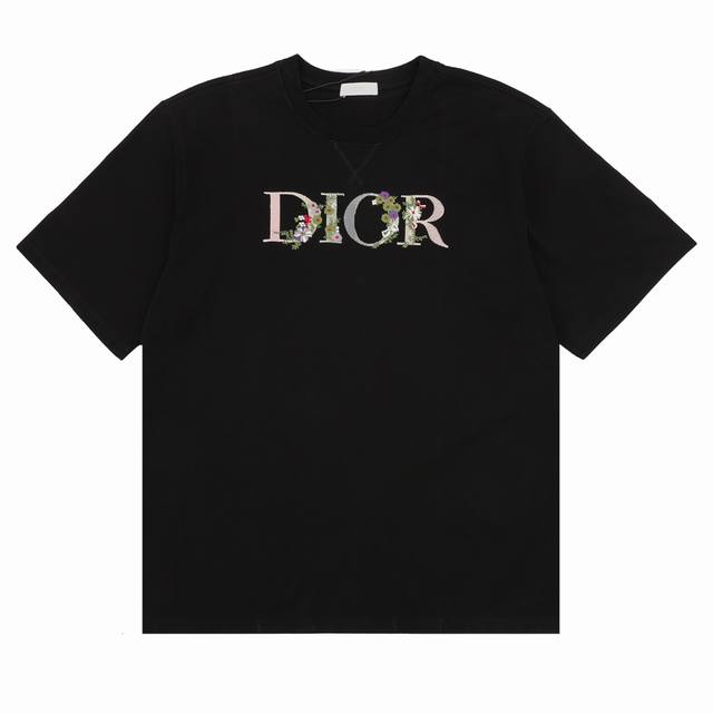Dior 迪奥 渐变花卉刺绣短袖T恤 Size：S-L