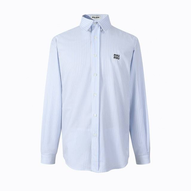 Miu Miu 徽标饰条纹棉质衬衫 现货 S M L