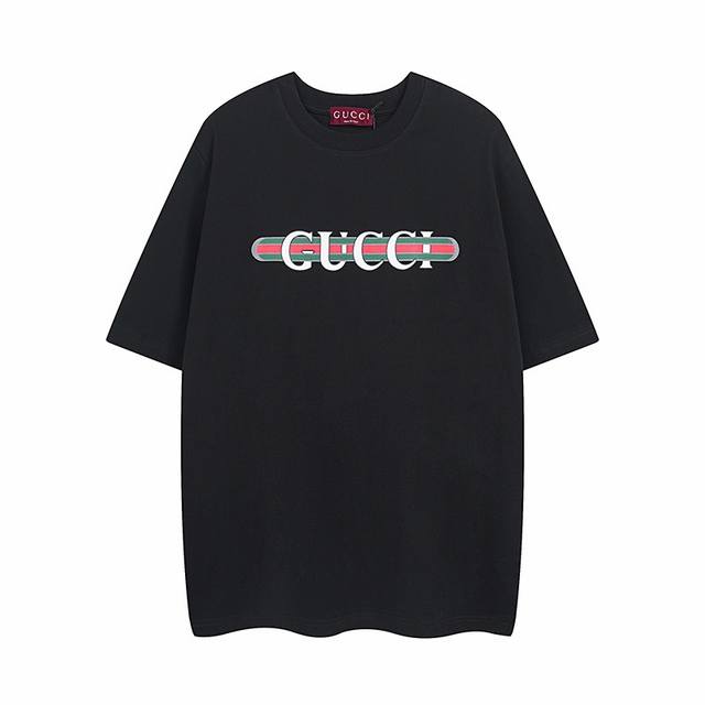 全年有货不下架 Gucci古奇 春夏腰带经典印花圆领短袖T恤采用280克双纱精棉，衣服偏厚使整体高透气和柔软性，高版本，三标齐全！男女同款采用24S特纺紧密棉面