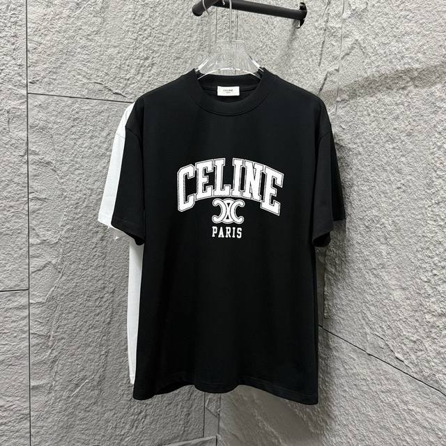 Celi* 塞琳 塞林 2025春夏款 简约字母印花个性Logo 定制双纱平纹纯棉面料 短袖T恤 男女同款 尺码： S 90-130斤 M 120-150斤 L
