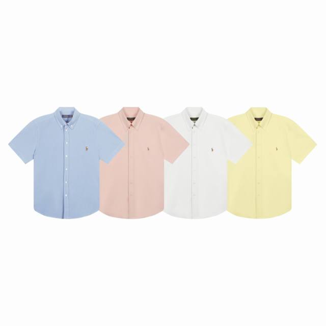 白底图 夏季热门 款号：25041# 全年不下架 颜色：浅蓝 雾粉 本白 浅黄 尺码：S一Xl - Ralph Lauren 拉夫劳伦 夏日清爽单品 棉彩标小马