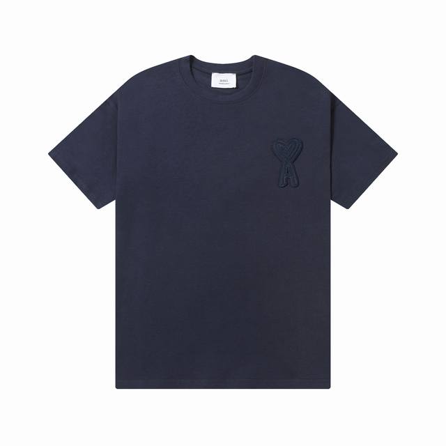 款号：606 Ami春夏短袖系列~ 重磅厚实高克重 100%双纱棉270克重 定制章仔 高度还原官网正确版 细节到位 质量过关 支持对比 S-Xl 四个码数 颜