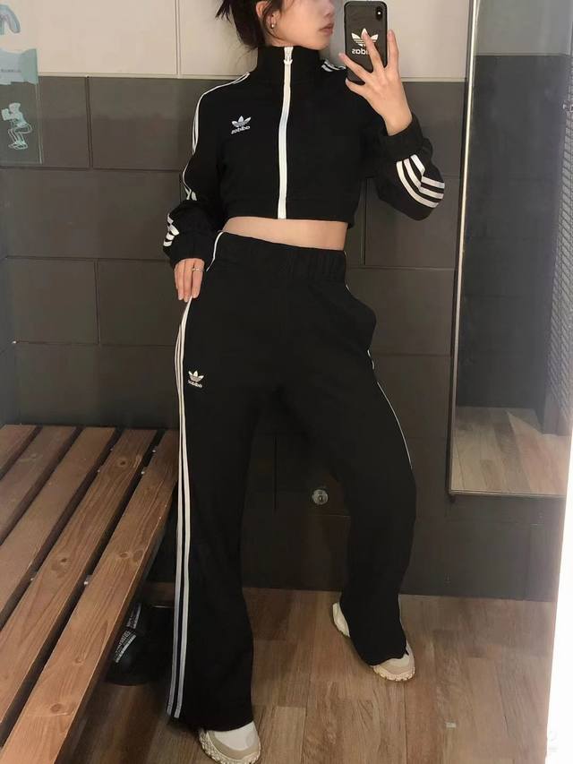 款号：7475 薄款 110 款号：7475B 加绒 Adidas 三叶草字母刺绣休闲百搭直筒阔腿长裤 原版定制吊牌洗麦主标三标全齐！面料采用垂感超强的天丝罗马