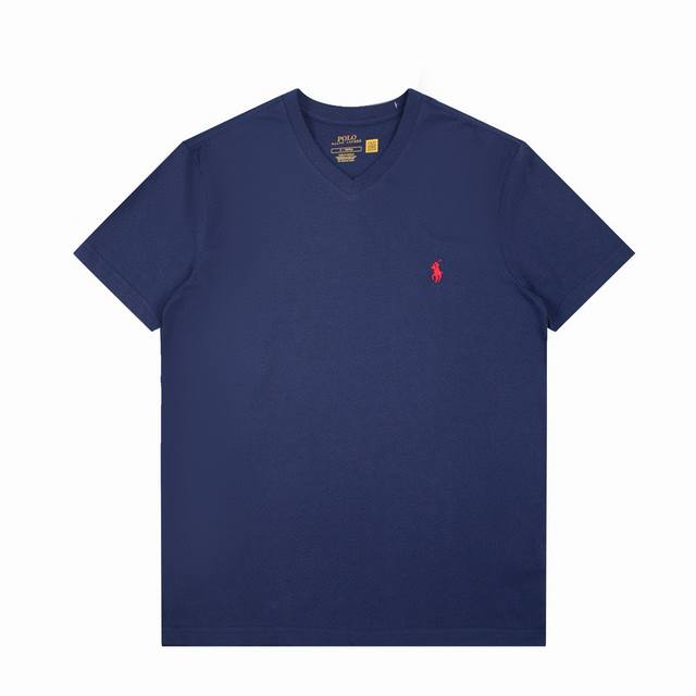 R36 Polo Ralph Lauren 拉夫劳伦男士夏季新款纯色小马刺绣V领短袖T恤 尺码：S-Xxl 颜色：黑色 灰色 白色 藏青色 情侣装经典款刺绣纯棉
