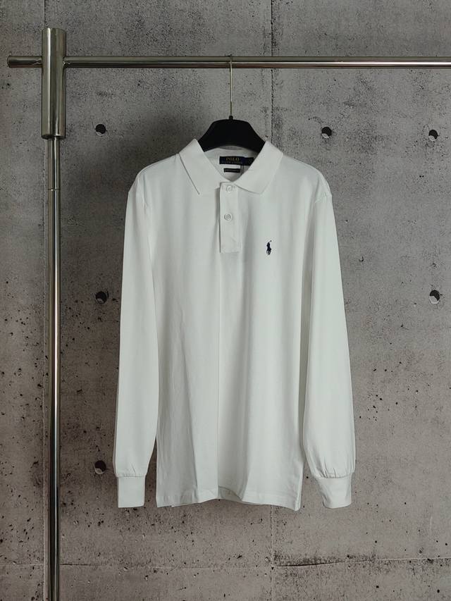 实拍品质 高版本 拉夫劳伦小马刺绣Polo衫翻领长袖 高端品质 三标齐全，舒适透气，经典简约，精致时尚，细节呈现高端品质 颜色:黑色 白色 灰色 藏青 码数:M