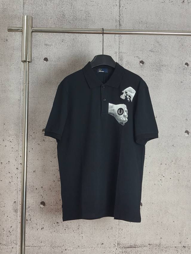 实拍品质 高版本 Pf麦穗刺绣Polo衫翻领短袖 高端品质 三标齐全，舒适透气，经典简约，精致时尚，细节呈现高端品质 颜色:黑色 码数:M-Xxl