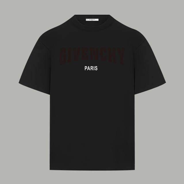 Givenchy 纪梵希 官网同款 经典破损字母Logo 印花双纱纯棉短袖 - 280G双纱纯棉顶级面料 手感柔软 百分百纯棉独家出货 定染硫化黑无尘处理面料