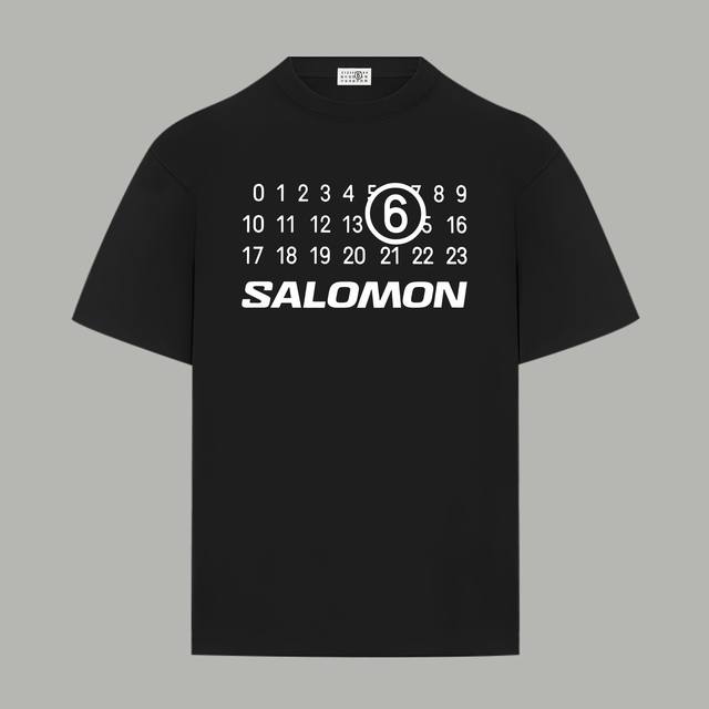 Magiera Mm6 马吉拉 官网同款 Salomon数字Logo字母 印花双纱纯棉短袖 - 280G双纱纯棉顶级面料 手感柔软 百分百纯棉独家出货 定染硫化