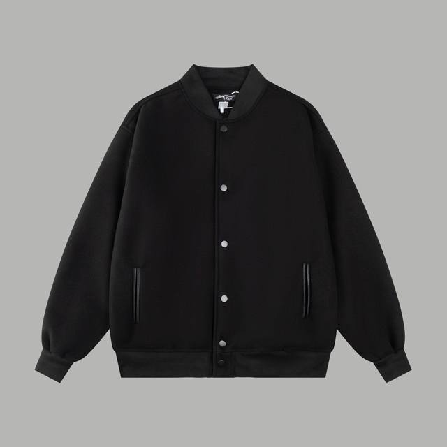 款号S37 斯图西25Ss走秀款棒球服 采用毛巾绣工艺 一比一还原五金配件， 釆用重磅龙凤尼面料，舒适高档 M L Xl Xxl